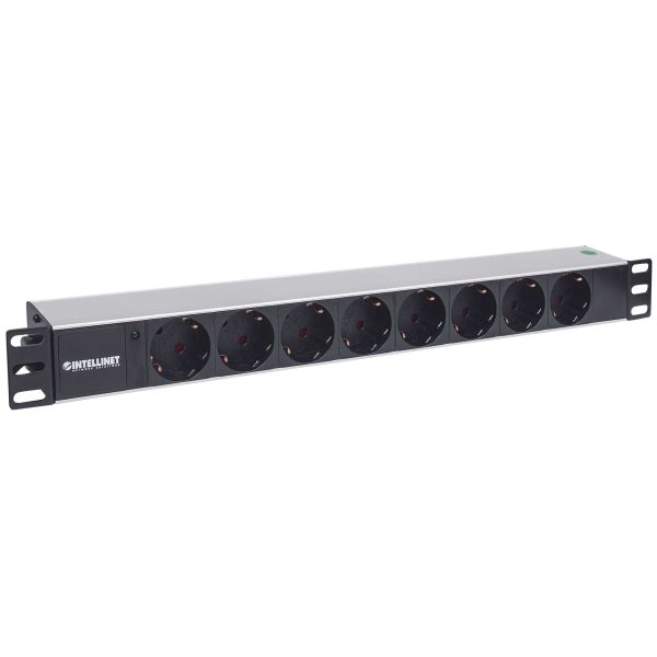 Intellinet 714037 energiedistributie 8 AC-uitgang(en) 1U Aluminium, Zwart (714037)