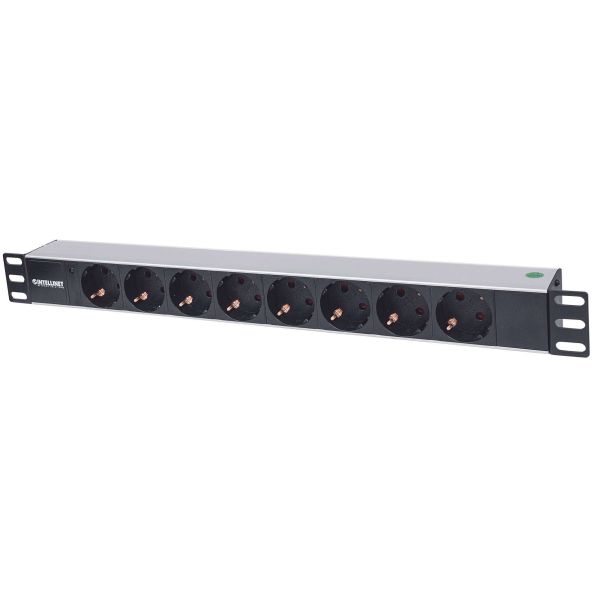Intellinet 714037 energiedistributie 8 AC-uitgang(en) 1U Aluminium, Zwart (714037)