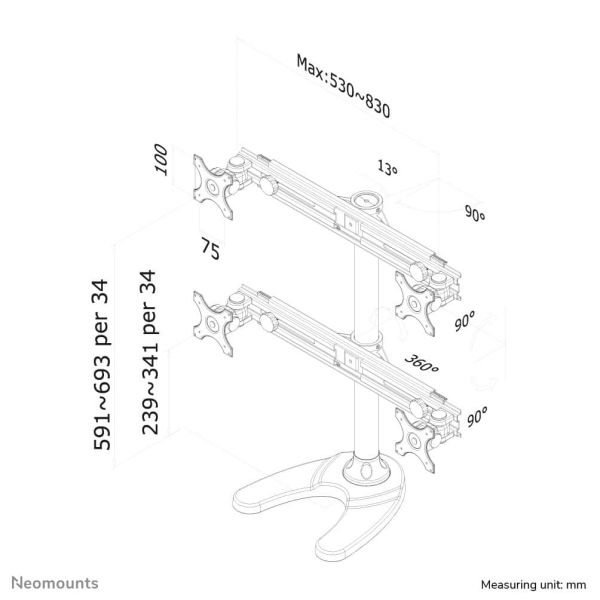 Neomounts monitor stand (FPMA-D700DD4)