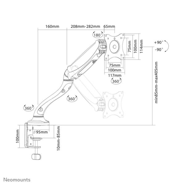 Neomounts monitorarm (NM-D500BLACK)