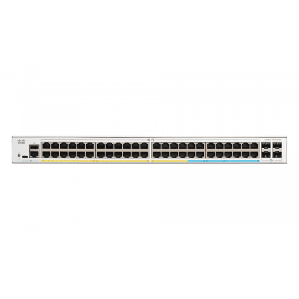 Cisco Catalyst 1300 48-poorts GE Full PoE+ Switch met 4x 10G SFP+ (C1300-48FP-4X)