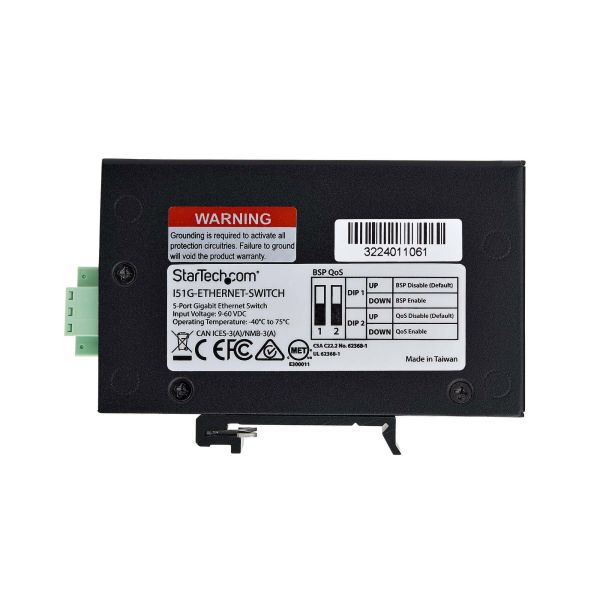 StarTech.com 5-Port Unmanaged Industriële Netwerk Switch, 10/100/1000Mbps Ethernet, DIN Rail/Wandmonteerbaar, Rugged IP30 Gigabit Ethernet Switch, -40°C - 75°C, 9~60V DC, TAA Compliant (I51G-ETHERNET-SWITCH) StarTech.com 5-Port Unmanaged Industriële Netwerk Switch, 10/100/1000Mbps Ethernet, DIN Rail/Wandmonteerbaar, Rugged IP30 Gigabit Ethernet Switch, -40°C - 75°C, 9~60V DC, TAA Compliant (I51G-ETHERNET-SWITCH)