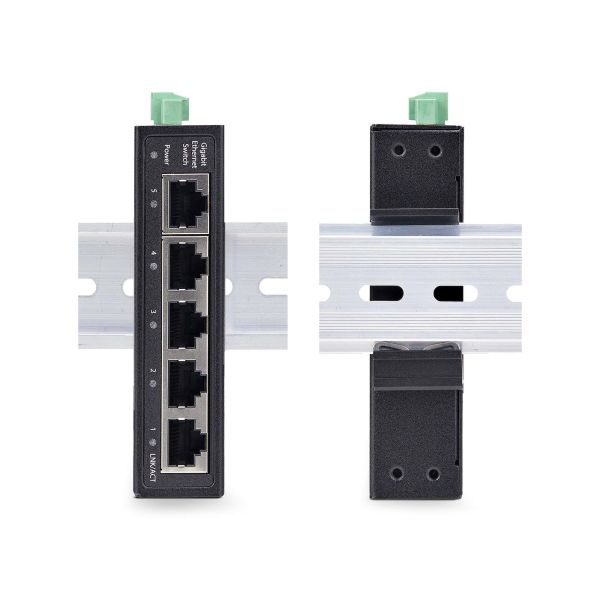 StarTech.com 5-Port Unmanaged Industriële Netwerk Switch, 10/100/1000Mbps Ethernet, DIN Rail/Wandmonteerbaar, Rugged IP30 Gigabit Ethernet Switch, -40°C - 75°C, 9~60V DC, TAA Compliant (I51G-ETHERNET-SWITCH) StarTech.com 5-Port Unmanaged Industriële Netwerk Switch, 10/100/1000Mbps Ethernet, DIN Rail/Wandmonteerbaar, Rugged IP30 Gigabit Ethernet Switch, -40°C - 75°C, 9~60V DC, TAA Compliant (I51G-ETHERNET-SWITCH)