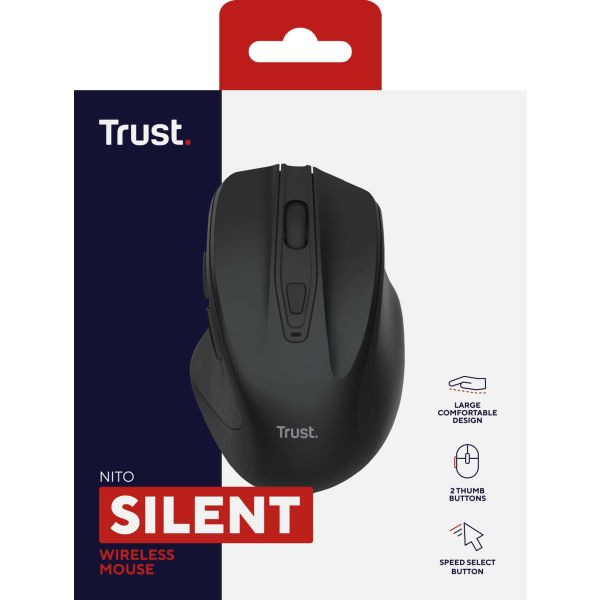 Trust Nito Draadloze Muis - Draadloze muis – 5 knoppen – 2200 DPI – Zwart (25549)
