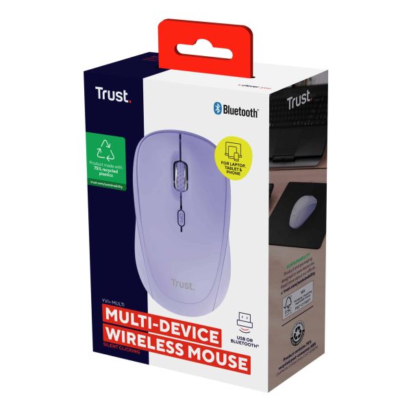 Trust Yvi+ muis Universeel Ambidextrous RF-draadloos + Bluetooth Optisch 1600 DPI (25583)