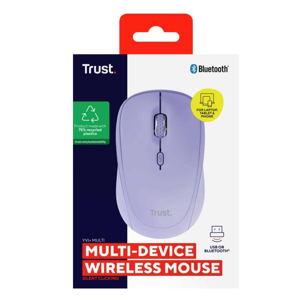 Trust Yvi+ muis Universeel Ambidextrous RF-draadloos + Bluetooth Optisch 1600 DPI (25583)