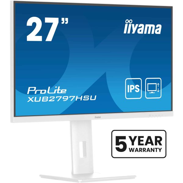 iiyama ProLite XUB2797HSU-W2 computer monitor 68,6 cm (27") 1920 x 1080 Pixels Full HD LED Wit (XUB2797HSU-W2)