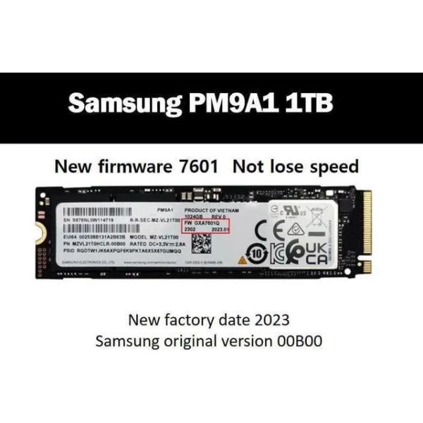 HP SPS-SSD 1TB M.2 2280 PM9A1 PCIE LOCK (P23524-001)