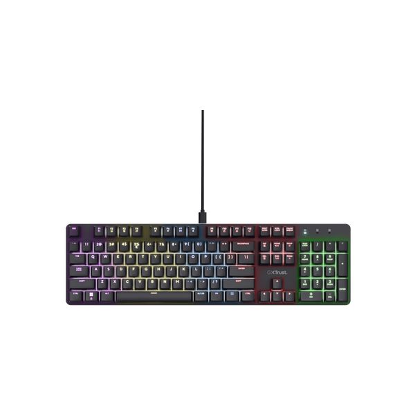Trust GXT 871 Zora Gaming Toetsenbord - Mechanisch toetsenbord – QWERTY US-indeling – RGB-verlichting – Zwart (25510)
