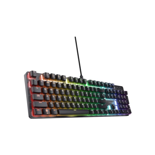 Trust GXT 871 Zora Gaming Toetsenbord - Mechanisch toetsenbord – QWERTY US-indeling – RGB-verlichting – Zwart (25510)