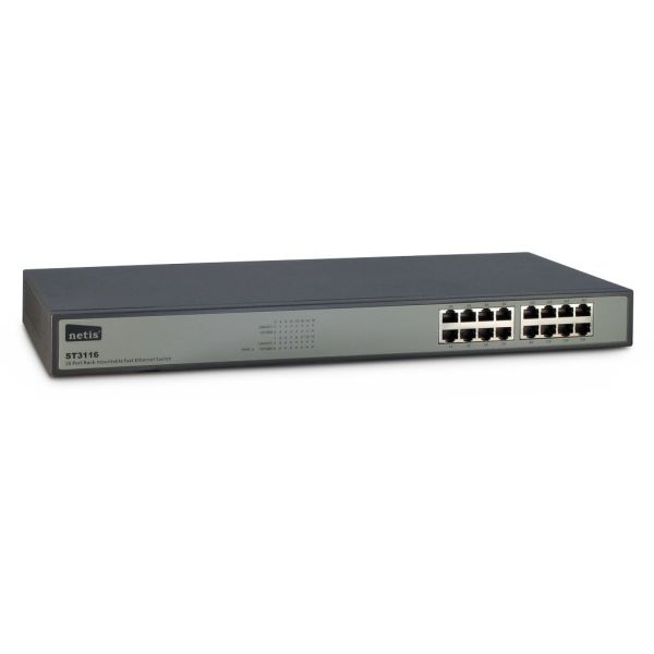 Inter-Tech ST3116 Fast Ethernet (10/100) Zwart, Grijs (88883017) Inter-Tech ST3116 Fast Ethernet (10/100) Zwart, Grijs (88883017)