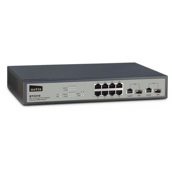Inter-Tech ST3310 Managed Fast Ethernet (10/100) Zwart, Grijs (88883031)