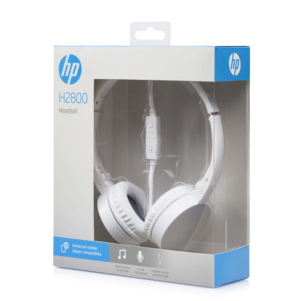 HP H2800 Headset Bedraad Hoofdband Oproepen/muziek Zilver, Wit (2AP95AA#ABB)
