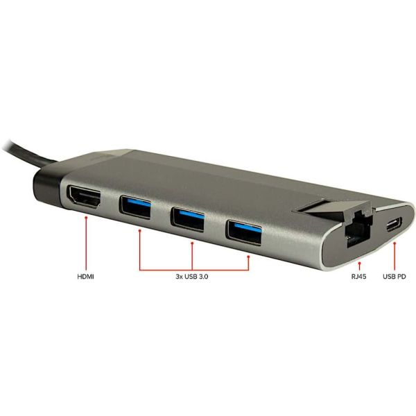 Inter-Tech GDC-802 USB 3.2 Gen 1 (3.1 Gen 1) Type-C 1000 Mbit/s Grijs (88885551)