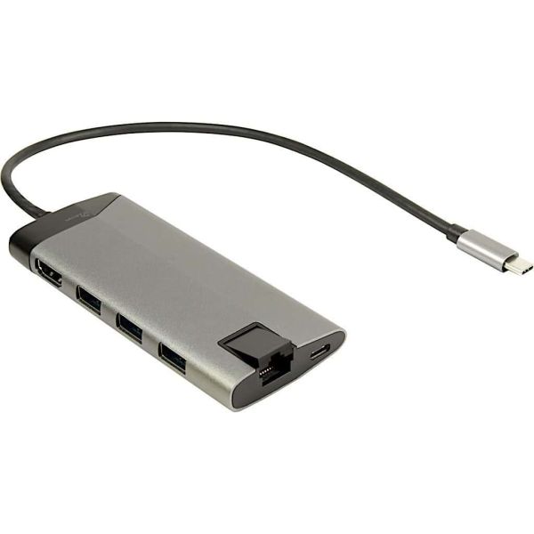 Inter-Tech GDC-802 USB 3.2 Gen 1 (3.1 Gen 1) Type-C 1000 Mbit/s Grijs (88885551)