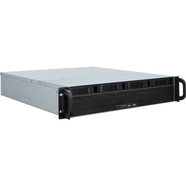 Inter-Tech 2U-2404L Rack Zwart, Zilver (88887113)