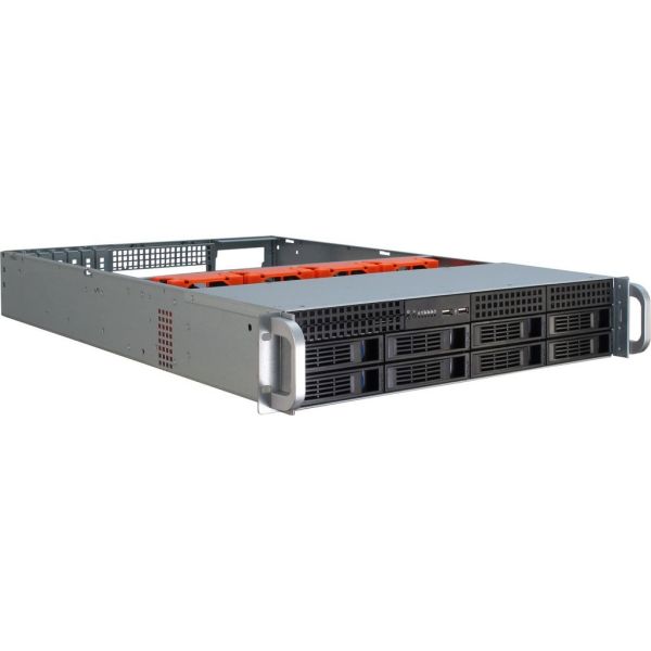 Inter-Tech IPC 2U-2408 Rack Zwart, Roestvrijstaal (88887117)