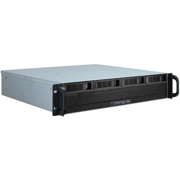 Inter-Tech IPC 2U-2404S Rack Zwart, Zilver (88887190)