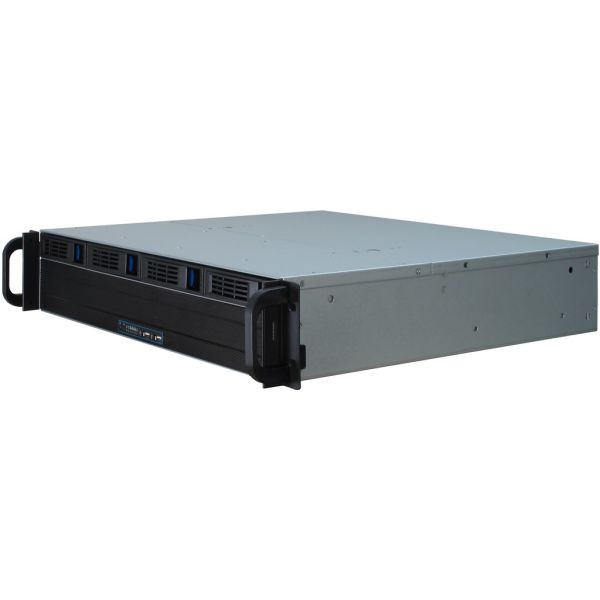 Inter-Tech IPC 2U-2404S Rack Zwart, Zilver (88887190)