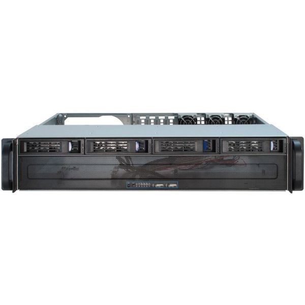 Inter-Tech IPC 2U-2404S Rack Zwart, Zilver (88887190)