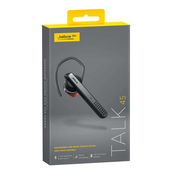 Jabra Talk 45 Headset Draadloos oorhaak, In-ear Oproepen/muziek Bluetooth Zilver (100-99800900-60)