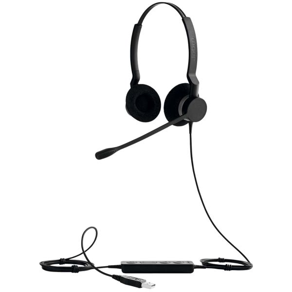 Jabra BIZ 2300 USB Microsoft Lync Duo Headset Bedraad Hoofdband Kantoor/callcenter USB Type-A Zwart (2399-823-109)