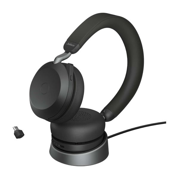 Jabra 27599-989-889 hoofdtelefoon/headset Bedraad en draadloos Hoofdband Oproepen/muziek USB Type-C Bluetooth Oplaadhouder Zwart (27599-989-889)
