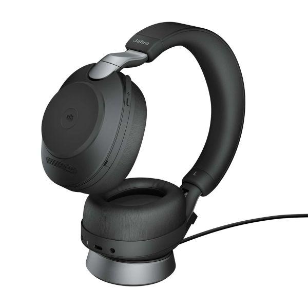 Jabra Evolve2 85, MS Stereo Headset Bedraad en draadloos Hoofdband Kantoor/callcenter USB Type-A Bluetooth Zwart (28599-999-989)