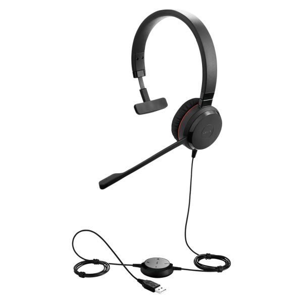 Jabra Evolve 20SE UC Mono Headset Bedraad Hoofdband Kantoor/callcenter USB Type-A Bluetooth Zwart (4993-829-409)