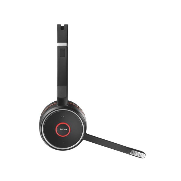 Jabra Evolve 75 MS Stereo Headset Bedraad en draadloos Hoofdband Kantoor/callcenter Micro-USB Bluetooth Zwart, Rood (7599-832-109)