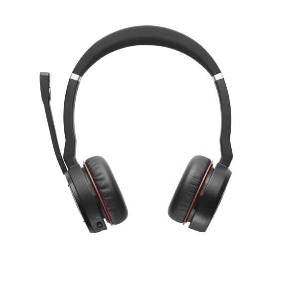 Jabra Evolve 75 MS Stereo Headset Bedraad en draadloos Hoofdband Kantoor/callcenter Micro-USB Bluetooth Zwart, Rood (7599-832-109)