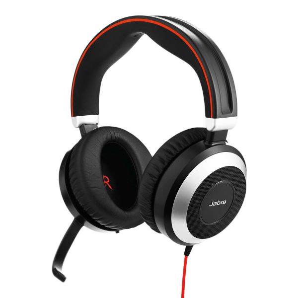 Jabra Evolve 80 UC Stereo Headset Bedraad Hoofdband Kantoor/callcenter Bluetooth Zwart (7899-829-209)