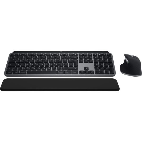 Logitech MX Keys S Combo for Mac toetsenbord Inclusief muis Thuis/Werk RF-draadloos + Bluetooth QWERTY US International Aluminium, Zwart (920-012845)