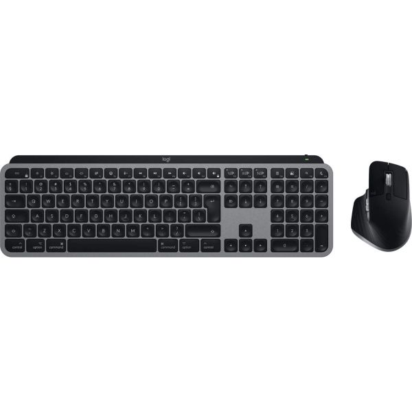 Logitech MX Keys S Combo for Mac toetsenbord Inclusief muis Thuis/Werk RF-draadloos + Bluetooth QWERTY US International Aluminium, Zwart (920-012845)