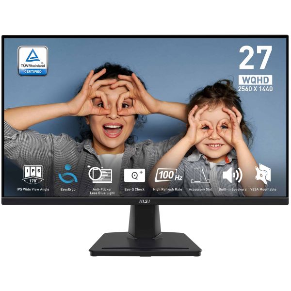 MSI Pro MP275Q computer monitor 68,6 cm (27") 2560 x 1440 Pixels Wide Quad HD LED Zwart (PRO MP275Q) MSI Pro MP275Q computer monitor 68,6 cm (27") 2560 x 1440 Pixels Wide Quad HD LED Zwart (PRO MP275Q)