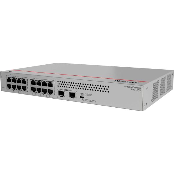 HUAWEI eKit S110 Series S110-16T2S Unmanaged L2 Gigabit Ethernet (10/100/1000) Grijs (50087274)