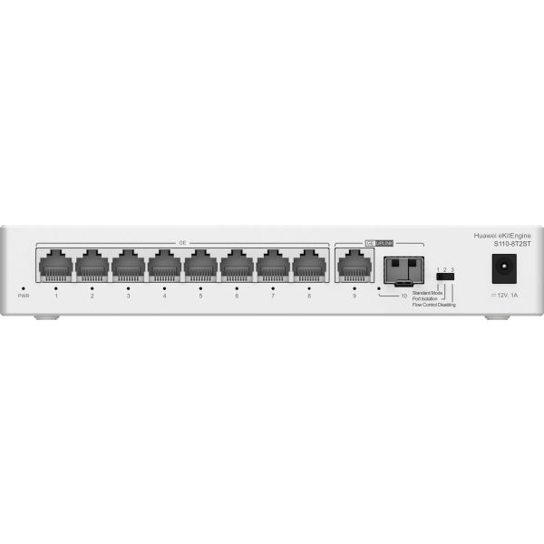 HUAWEI eKit S110 Series S110-8T2ST Unmanaged L2 Gigabit Ethernet (10/100/1000) Grijs (50087291) HUAWEI eKit S110 Series S110-8T2ST Unmanaged L2 Gigabit Ethernet (10/100/1000) Grijs (50087291)