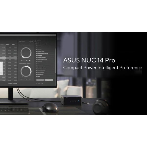 ASUS NUC 14 Pro RNUC14RVKU7088C2I Intel Core Ultra 7 155H 32 GB DDR5-SDRAM 512 GB SSD Windows 11 Pro Mini PC Zwart (90AS0071-M000J0)
