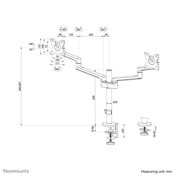Neomounts monitorarm (DS60-425BL2)