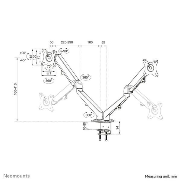 Neomounts monitorarm (DS70-700BL2)