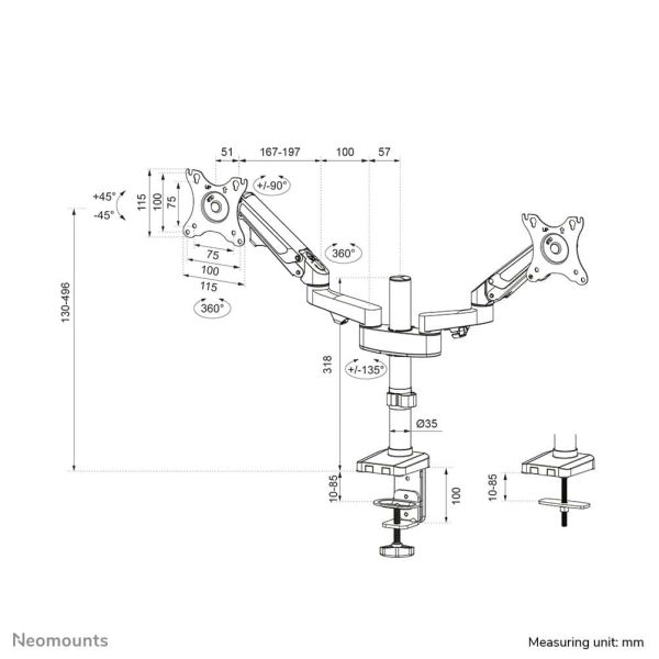 Neomounts monitorarm (DS70-750BL2)