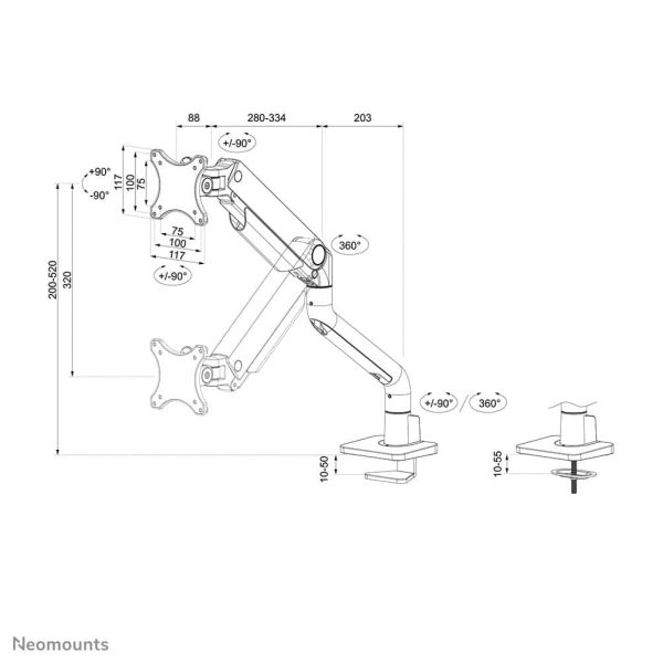 Neomounts monitorarm (DS70S-950BL1)