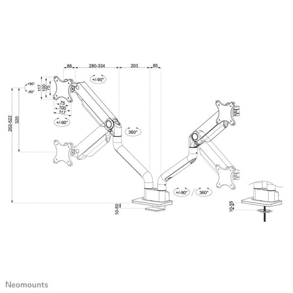 Neomounts monitorarm (DS70S-950BL2)