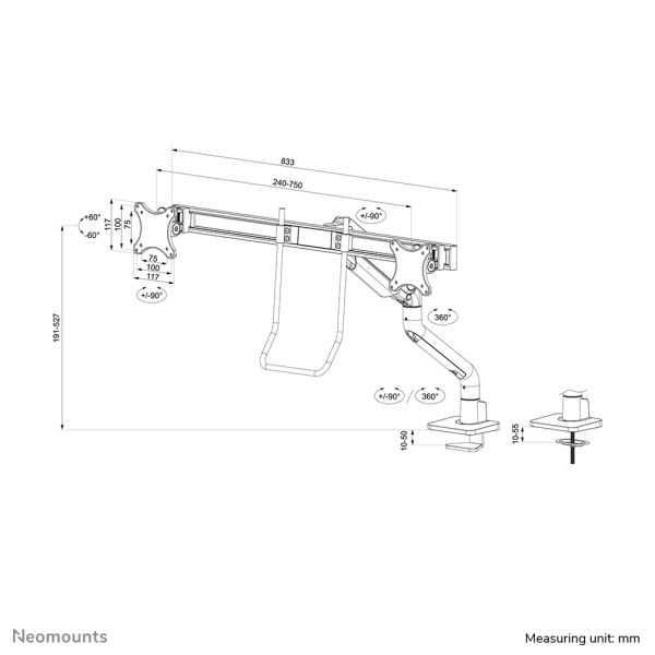 Neomounts monitorarm (DS75S-950BL2)