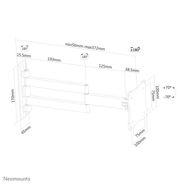 Neomounts tv/monitor wandsteun (FPMA-W830BLACK)