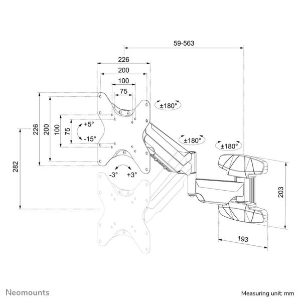 Neomounts tv wandsteun (WL70-550BL12)