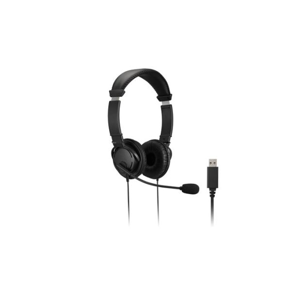 Kensington K33065WW hoofdtelefoon/headset Bedraad Hoofdband Kantoor/callcenter USB Type-A Zwart (K33065WW)