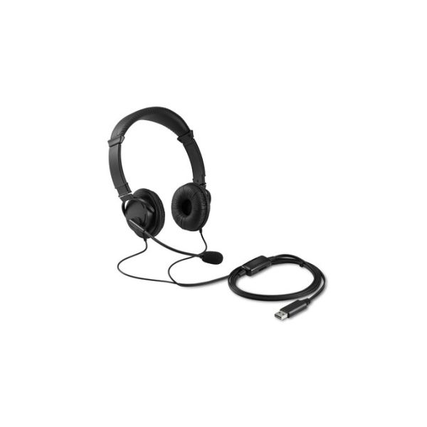 Kensington K33065WW hoofdtelefoon/headset Bedraad Hoofdband Kantoor/callcenter USB Type-A Zwart (K33065WW)