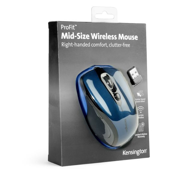 Kensington Pro Fit Mid-Size Wireless Mouse Sapphire Blue