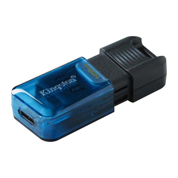 Kingston Technology DataTraveler 80 USB flash drive 128 GB USB Type-C 3.2 Gen 1 (3.1 Gen 1) Zwart, Blauw (DT80M/128GB)